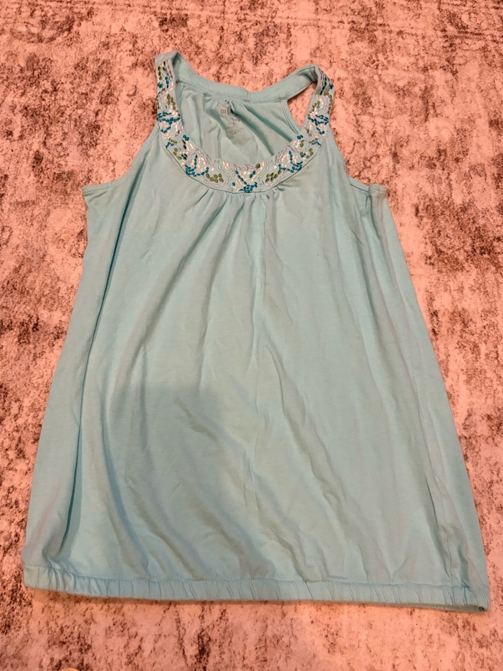 Old Navy Aqua Embellished Racerback Tank